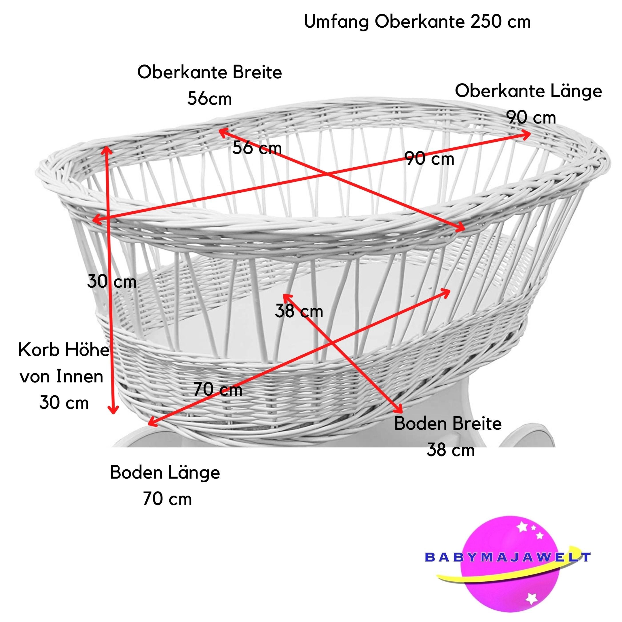Baby Stubenwagen Set Beige 5-teilig mit Himmel – Waffelstruktur & Reh Design | Babymajawelt